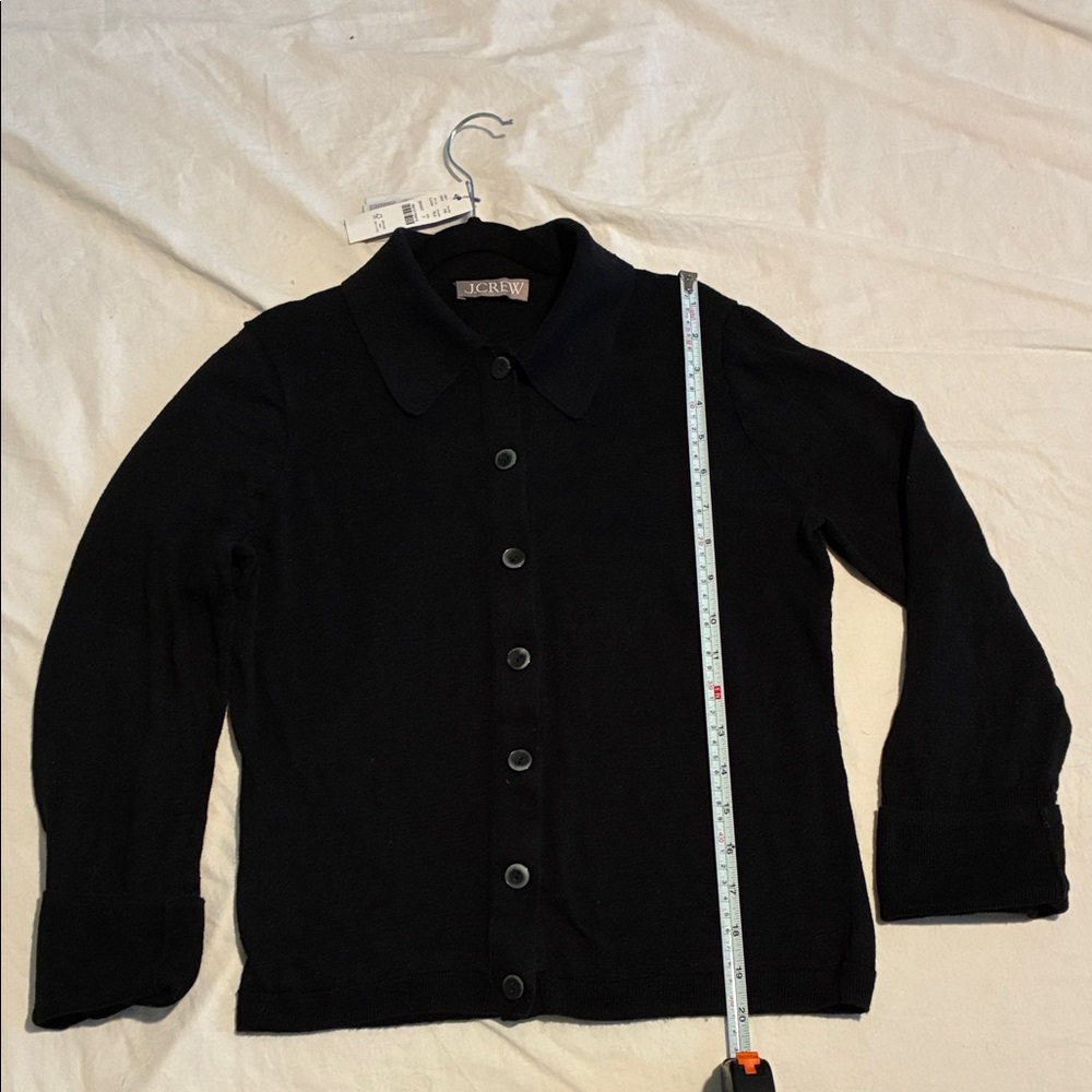 J. Crew Midnight Black Button-Up Sweater - Picture 2 of 12